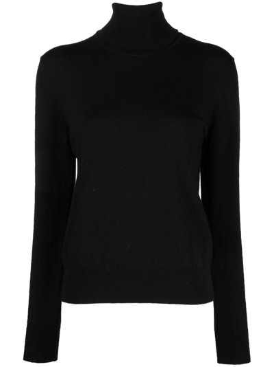 P.a.r.o.s.h Fine-knit Roll-neck Sweatshirt In Black