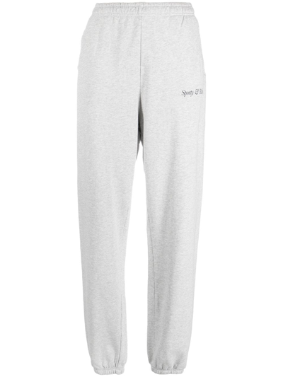 Sporty And Rich Logo-print Track Pants In Grey