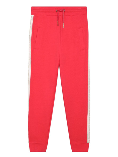 Michael Kors Kids' Logo-print Cotton Track Trousers In Pink