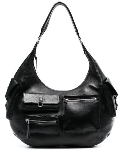 Blumarine Large Hobo Shoulder Bag In Black