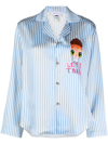 Mira Mikati X Javier Calleja Striped Satin Shirt In White