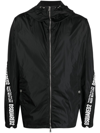 Dsquared2 Logo-tape Detail Windbreaker Jacket In Black