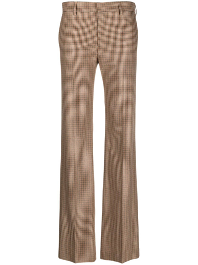 Filippa K Checked Straight-leg Tailored Trousers In Brown