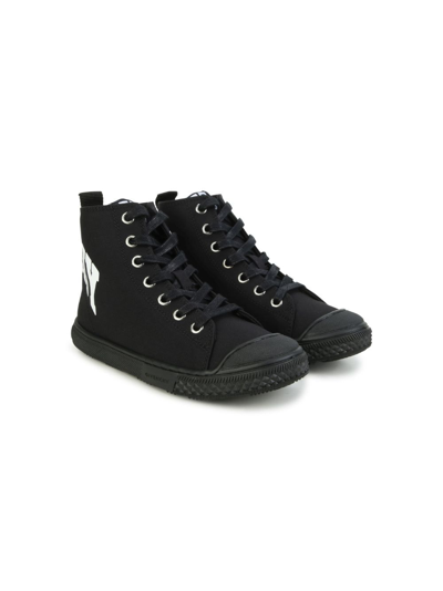 Givenchy Kids' Logo-print High-top Sneakers In Black