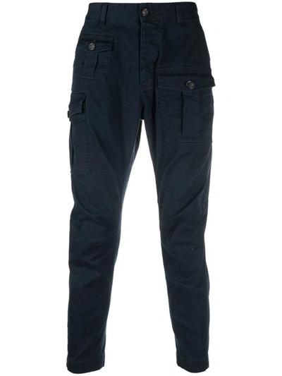 Dsquared2 Slim-cut Cargo Trousers In Black