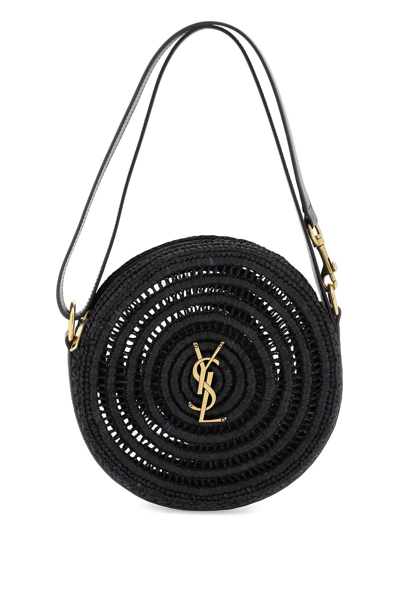 Saint Laurent Raffia Handbag With Ysl Monogram