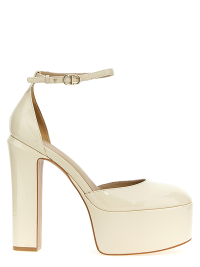 Twinset Plateau Patent Pumps White