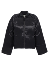 Loulou Studio Zip-front Puffer Bomber Jacket In Black