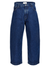 Studio Nicholson Cropped Wide Leg Denim Trousers In Blue