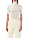 Off-white Off-stamp Second Skin Turtleneck Top In White/black