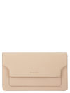 MARNI SAFFIANO LEATHER WALLET WITH DETACHABLE SHOULDER STRAP