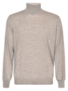 Brunello Cucinelli Cashmere And Silk Turtleneck Sweater In Grey