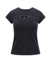 Diesel T-angie Cotton Crew-neck T-shirt In Black