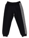 Versace Printed Cotton Fleece Sweatpants In White/black