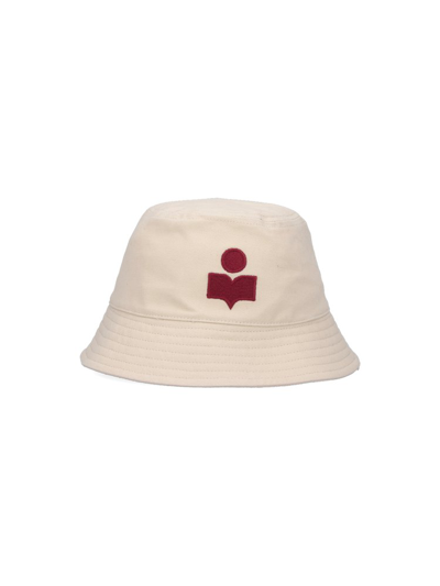 Isabel Marant Logo Embroidered Bucket Hat In Beige