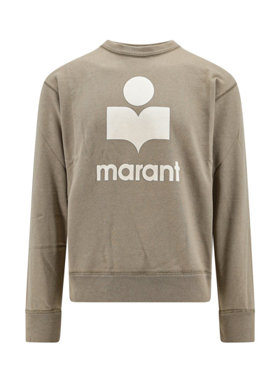 Isabel Marant Logo Printed Crewneck Sweatshirt In Green