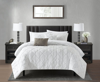 Chic Home Design Artista 9 Piece Cotton Blend Comforter Set Jacquard Geometric Pattern Design Bed In In White