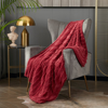 Chic Home Design Liah Throw Blanket Clip Jacquard Flannel Micromink Backing Design In Red