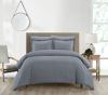 Chic Home Design Mora 3 Piece Duvet Cover Set Contemporary Two Tone Striped Pattern Bedding In Blue