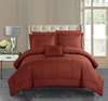 Chic Home Design Jorin 6 Piece Comforter Set Pieced Solid Color Stitched Design Complete Bed In A Ba In Red