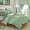 Chic Home Design Potterville 20 Piece Reversible Comforter Complete Bed In A Bag Pinch Pleated Ruffl In Green