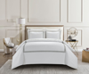 Chic Home Design Lexah 7 Piece Cotton Blend Duvet Cover 1500 Thread Count Set Solid White With Embro In Gray