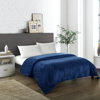 Chic Home Design Javia 1 Piece Blanket Ultra Soft Fleece Microplush In Blue