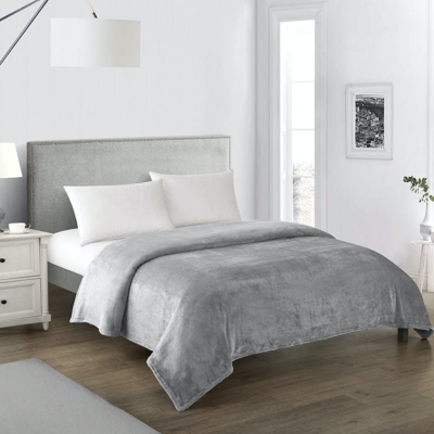 Chic Home Design Javia 1 Piece Blanket Ultra Soft Fleece Microplush In Gray