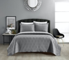 Chic Home Design Erling 3 Piece Quilt Set Contemporary Geometric Diamond Pattern Bedding In Gray