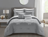 Chic Home Design Gigi 5 Piece Comforter Set Scroll Embroidered Bedding In Grey