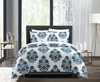 Chic Home Design Yazmin 3 Piece Duvet Cover Set Large Scale Floral Medallion Print Design Bedding Wi In Blue