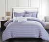 Chic Home Design Jayrine 10 Piece Comforter Set Striped Ruched Ruffled Bed In A Bag Bedding In Purple