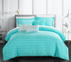 Chic Home Design Jayrine 10 Piece Comforter Set Striped Ruched Ruffled Bed In A Bag Bedding In Blue