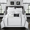 Chic Home Design Auburn 24 Piece Comforter Complete Bed In A Bag Pleated Ruffled Designer Embellishe In White