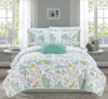Chic Home Design Bay Park 4 Piece Reversible Quilt Set Bay Park City Inspired Printed Design Coverle In Green