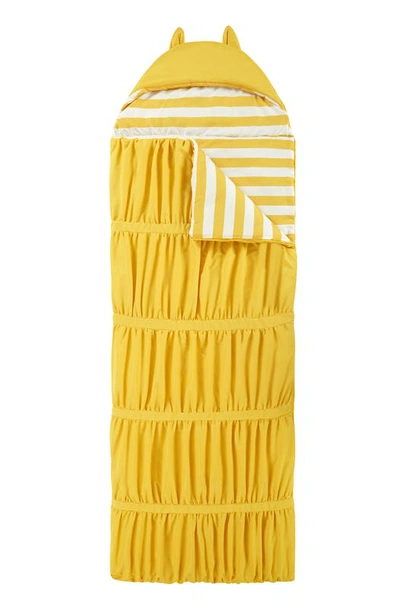 Chic Home Design Frankie Sleeping Bag With Cat Ear Hood Ruched Ruffled Design In Yellow
