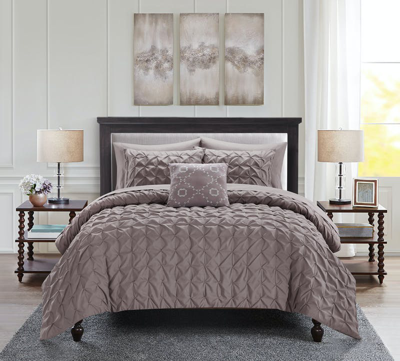 Chic Home Design Mercer 6 Piece Comforter Set Pinch Pleat Box Design Bed In A Bag Bedding In Purple