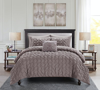 Chic Home Design Mercer 8 Piece Comforter Set Pinch Pleat Box Design Bed In A Bag Bedding In Purple