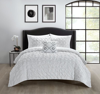 Chic Home Design Mercer 8 Piece Comforter Set Pinch Pleat Box Design Bed In A Bag Bedding In White