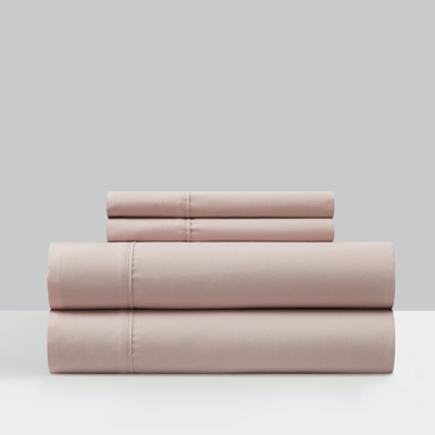 Chic Home Design Ashlan 4 Piece Sheet Set Super Soft Solid Color With Piping Flange Edge Design In Pink
