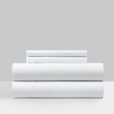 Chic Home Design Ashlan 4 Piece Sheet Set Super Soft Solid Color With Piping Flange Edge Design In White