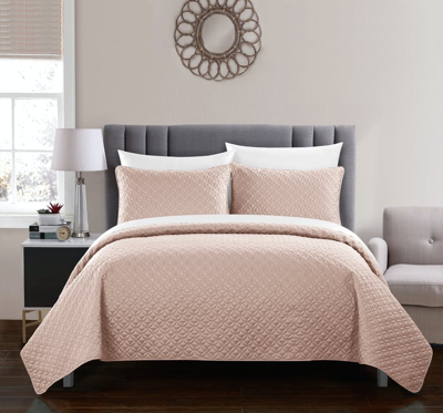 Chic Home Design Mather 7 Piece Quilt Cover Set Rose Star Geometric Quilted Bed In A Bag In Neutral