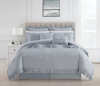 Chic Home Design Yvie 8 Piece Comforter Set Ruffled Pleated Flange Border Design Bedding In Grey