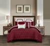 Chic Home Design Arlea 8 Piece Comforter Set Jacquard Geometric Quilted Pattern Design Bedding In Red