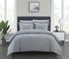 Chic Home Design Bayne 3 Piece Duvet Cover Set Contemporary Two Tone Striped Chevron Pattern Bedding In Blue