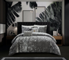 Chic Home Design Alianna 5 Piece Comforter Set Crinkle Crushed Velvet Bedding In Grey