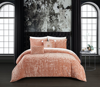 Chic Home Design Alianna 5 Piece Comforter Set Crinkle Crushed Velvet Bedding In Pink
