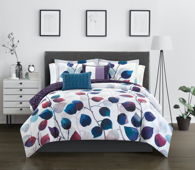 Chic Home Design Alecto 5 Piece Reversible Comforter Set Contemporary Watercolour Floral Theme Desig In Multi