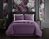 Chic Home Design Sachi 3 Piece Quilt Set Floral Scroll Pattern Design Bedding In Purple