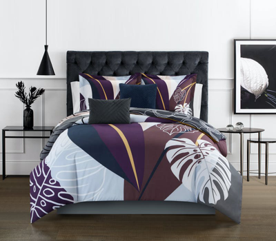 Chic Home Design Anaea 4 Piece Comforter Set Large Scale Abstract Floral Pattern Print Bedding In Multi